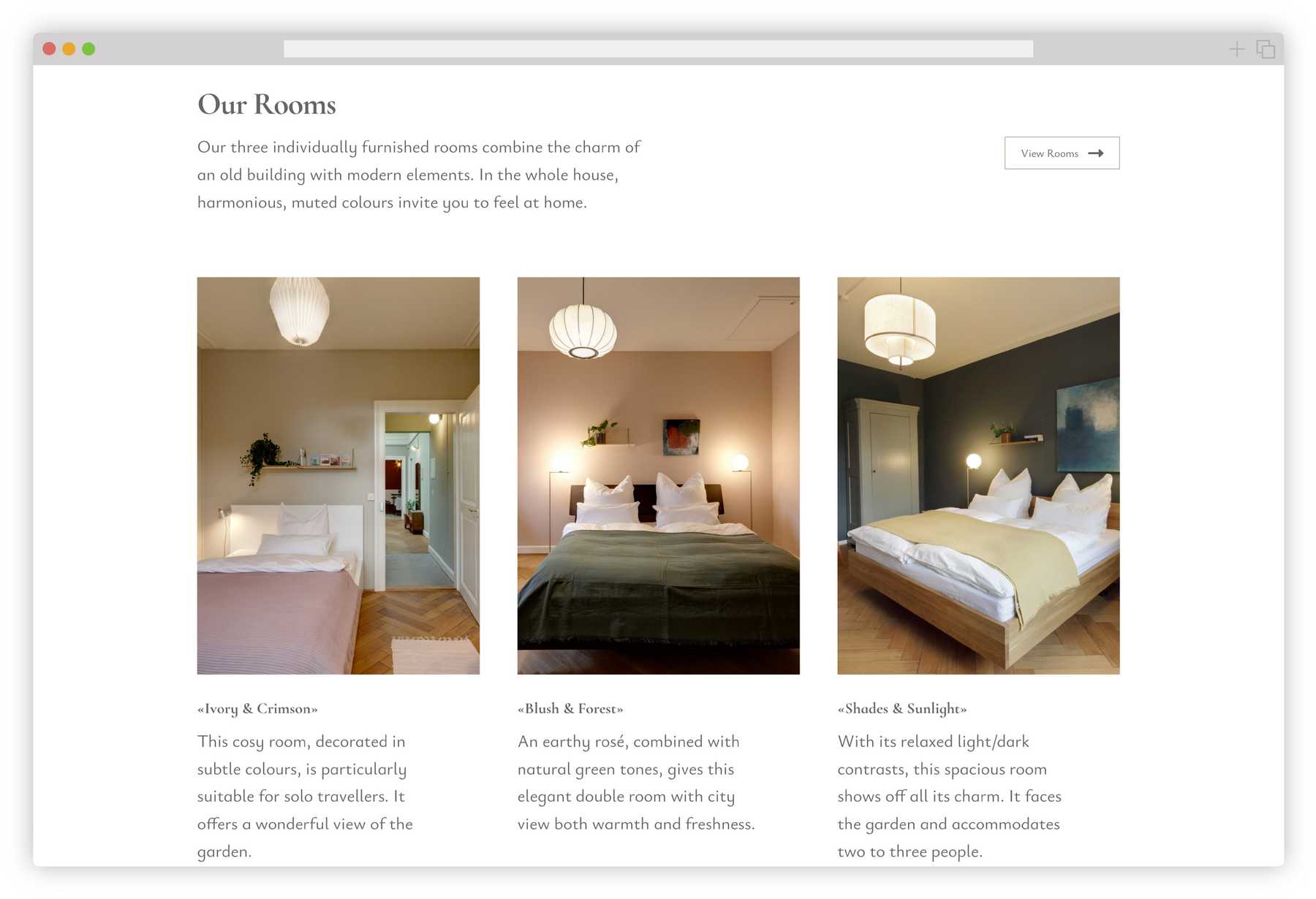 DU Bed'n'Breakfast content page rooms